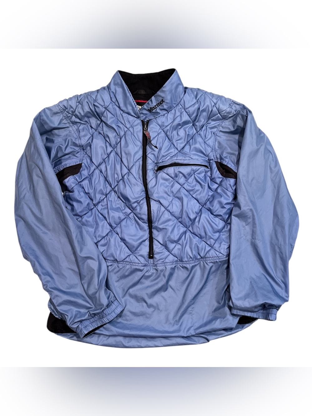 Marmot Quilted Pullover Jacket Blue Women’s Small - Lined Mid-Layer 3/4 Zip